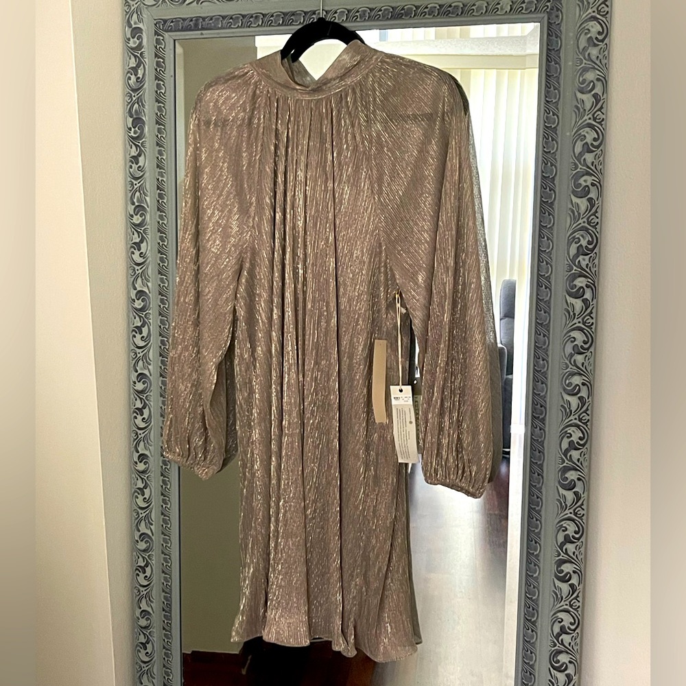 Gold flowy party dress